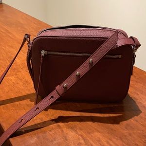 All Saints burgundy cross body bag